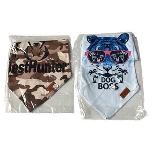Xpudac 2 Dog Bandanas Camo and Blue Size XLarge